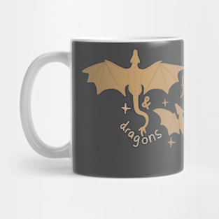 Fantasy and dragons golden dragons design for fantasy and book lovers Mug